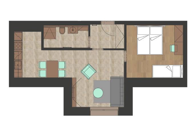 Apartmán s 1 ložnicí